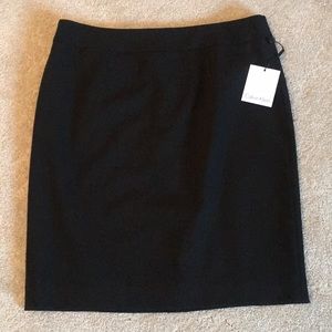NWT Calvin Klein Size 14 Petite Black Lined Skirt